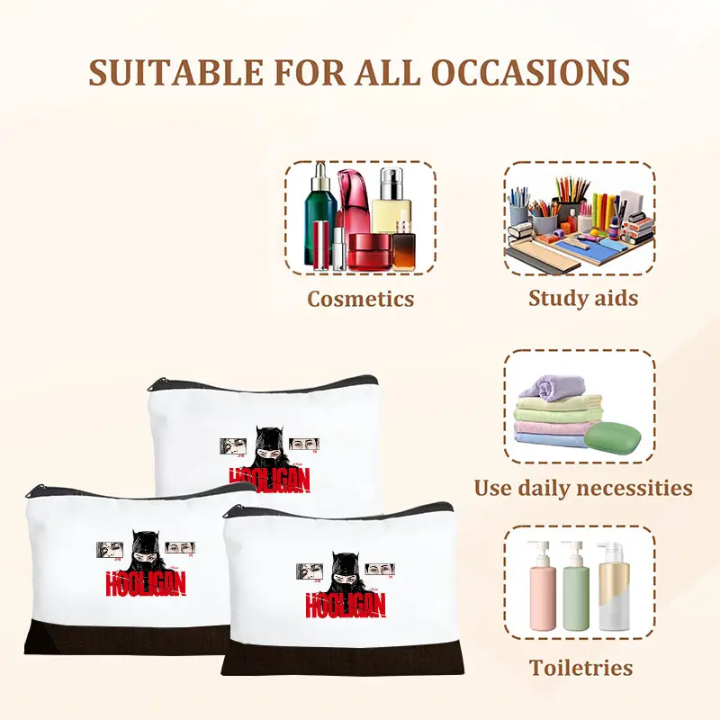 Hooligan Album Arirang 2.0 World Tour 2026 Spliced Makeup Bag Multifunctional Spliced Contrast Color Storage Bags Kpop Fan Gift