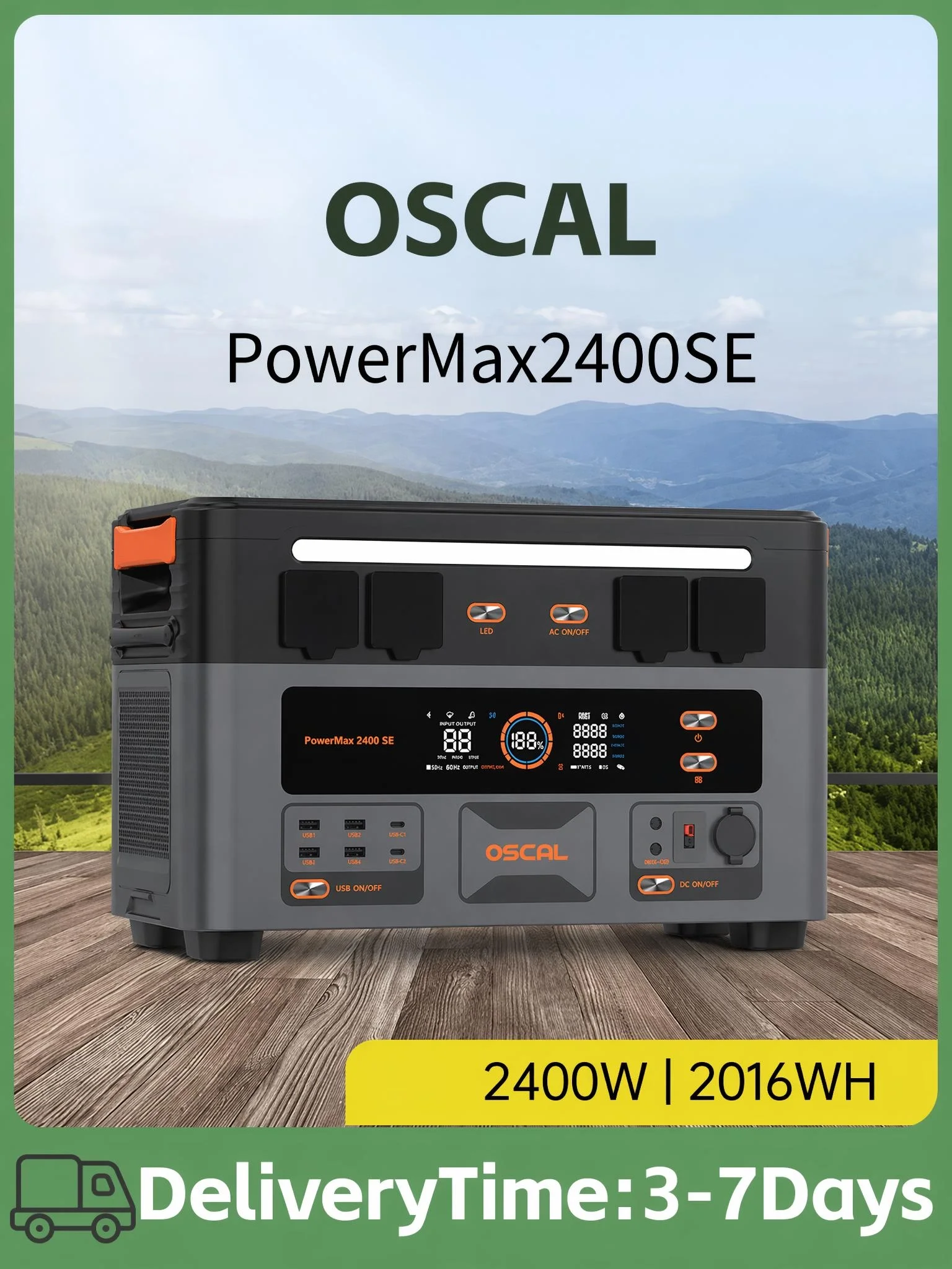 Estación de Carga Portátil OSCAL Power Max 2400 SE: 2400W/2016Wh para Uso Diario en el Hogar, Aventuras, Camping, RV… — oferta en AliExpress