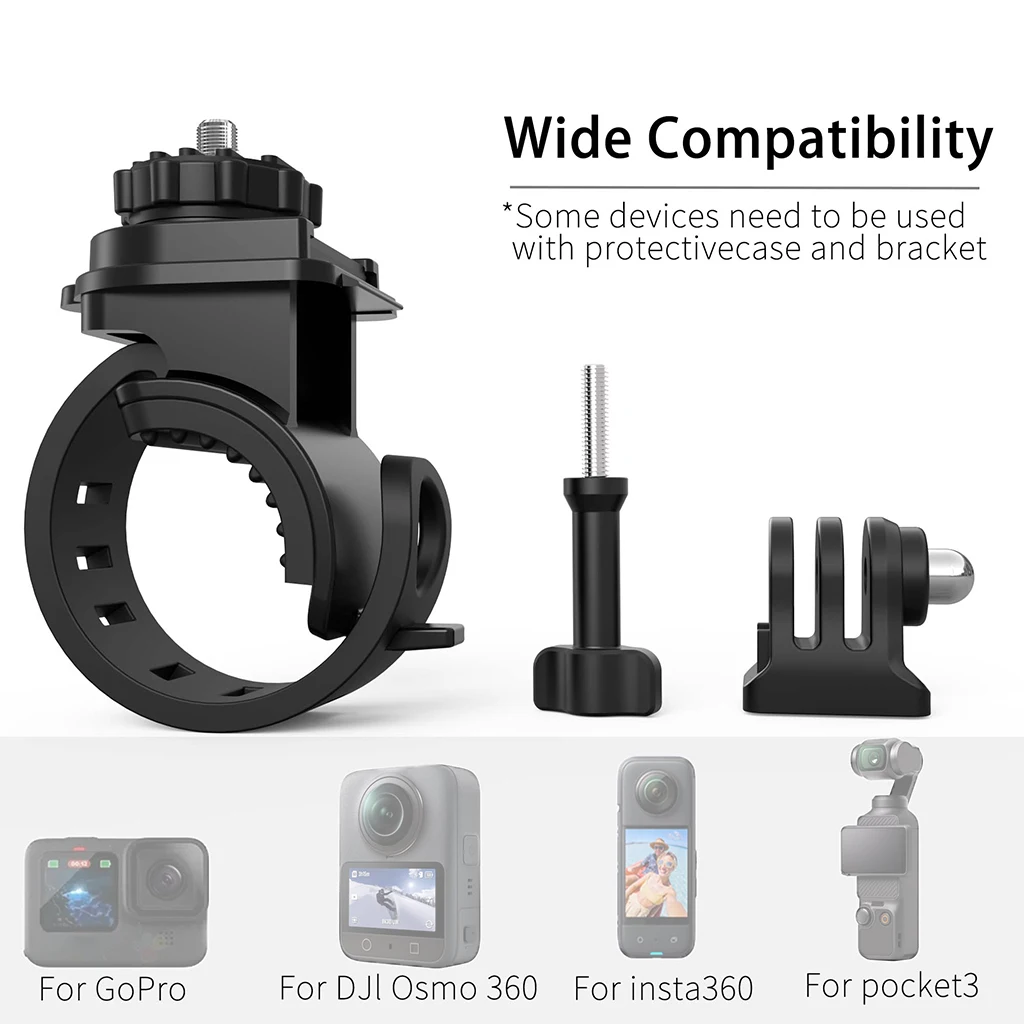 Silikon-Metall-Fahrrad-Actionkamera-Halterung mit Rutschfestem Lenkerbefestigungssystem 360° ° Drehbarer Halter für GoPro13 DJI Pocket 3/4 für Insta360 X5 Kamera – Detail 4