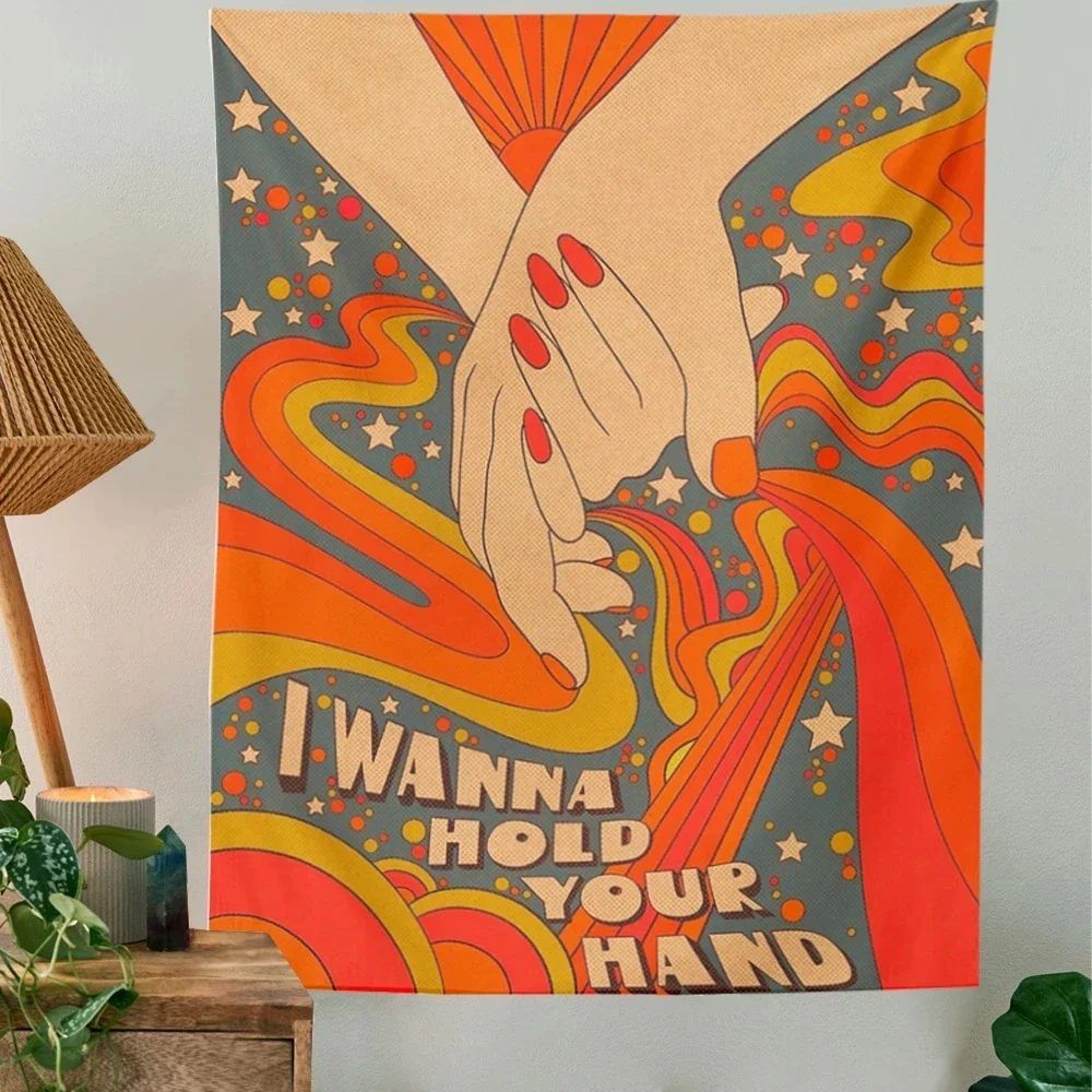 Sun Rainbow Tapestry, Vintage Trippy 
