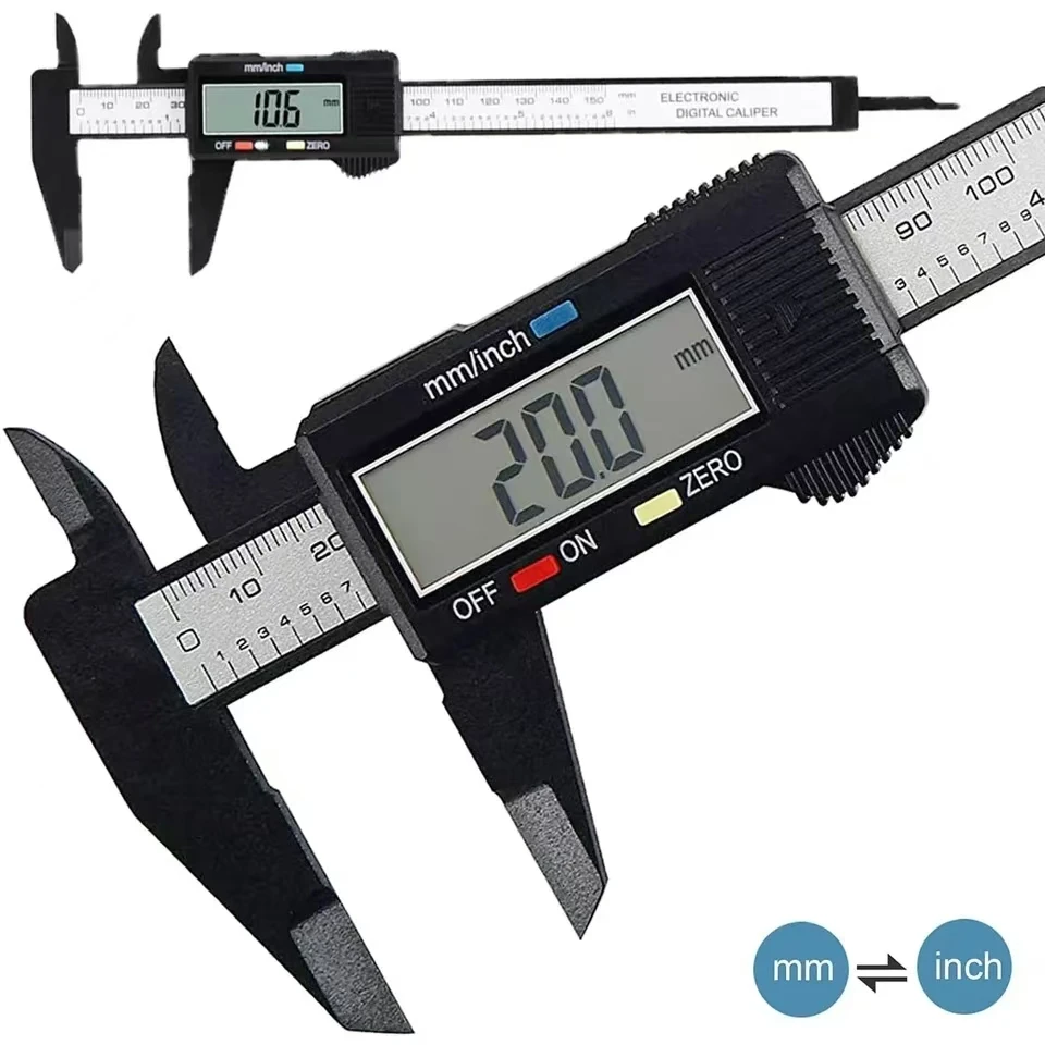 Electronic digital caliper, carbon fiber dial vernier caliper, micrometer measuring tool precision measuring ruler