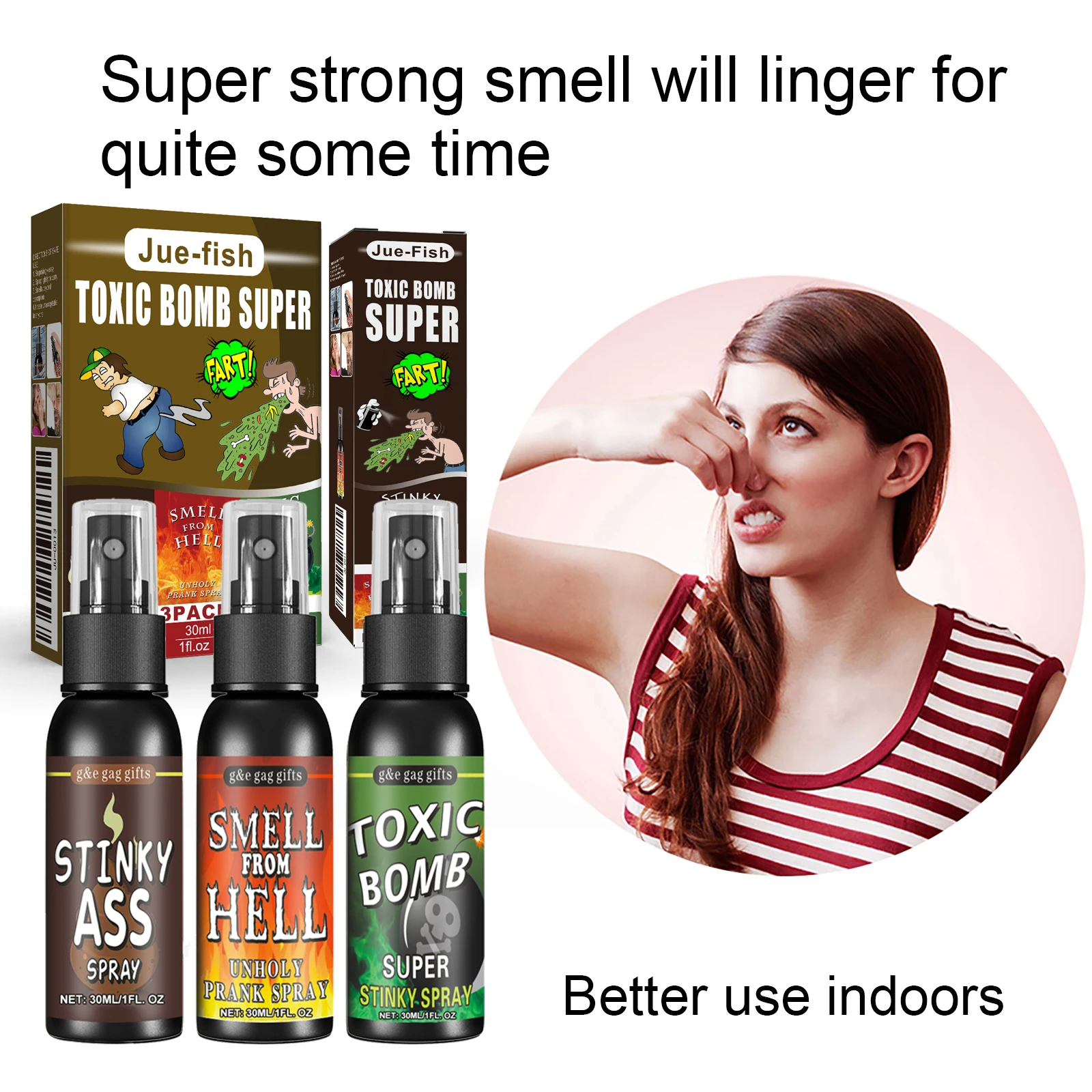 30ml Liquid Fart Gag Prank Spray Non‑Toxic Extra Strong Smelly Stinky Gas Joke Toy Hilarious Gag Gift   Halloween Party Supplies