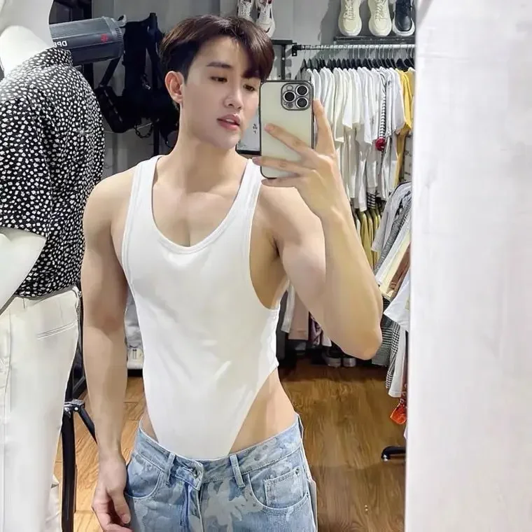 

Tops 2023 Korean Style Sexy Men's Fashion Simple Solid Waistcoat Casual All-match Male Sleeveless Jumpsuits Vests S-5XL