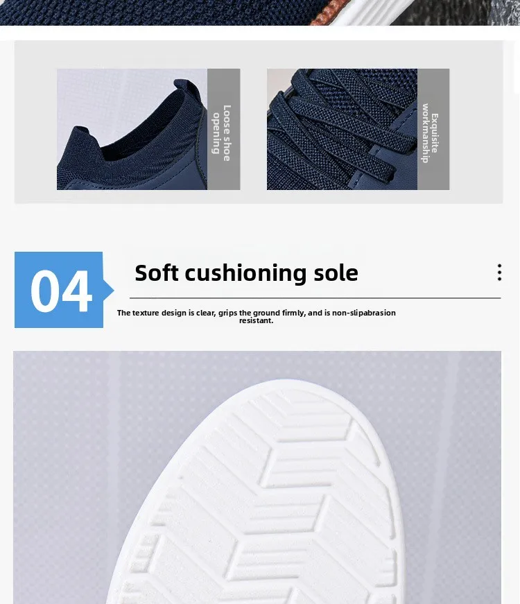 Atmungsaktive Freizeitschuhe für Herren im Frühling und Herbst, Mesh-Sportschuhe, weiche Sohle, rutschfest, One-Step-Dad-Schuhe – Detail 11