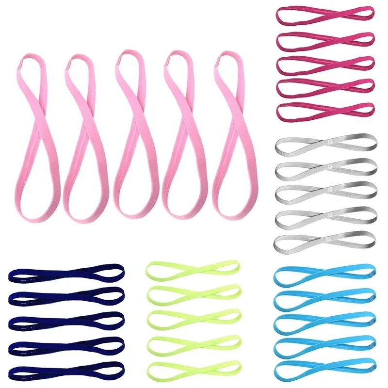 Picture 5: Elastic Absorbent Sweat Bands Yoga Running Fitness Headband Thin Sports Women Men Hair Bands Anti-slip Girls Hair Accessories