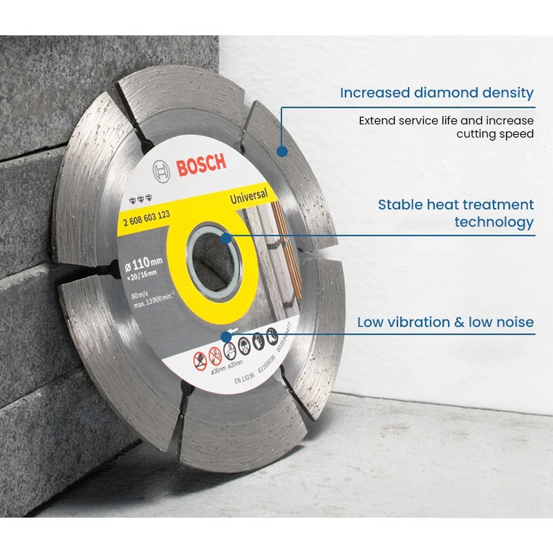 Bosch Universal Diamond Cutting Discs Circular Marble Saw Blades for Cutting Stone Reinforced Concrete 105/110/125/180Mm Wheels