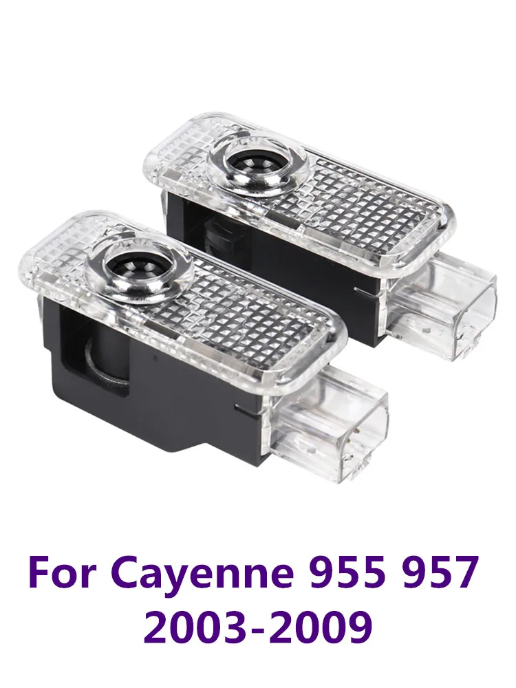 LED Car Door Welcome Logo Projector Ghost Shadow Light Accessories For Porsche Cayenne 9PA MK1 955 957 2003 - 2009 2004 2005