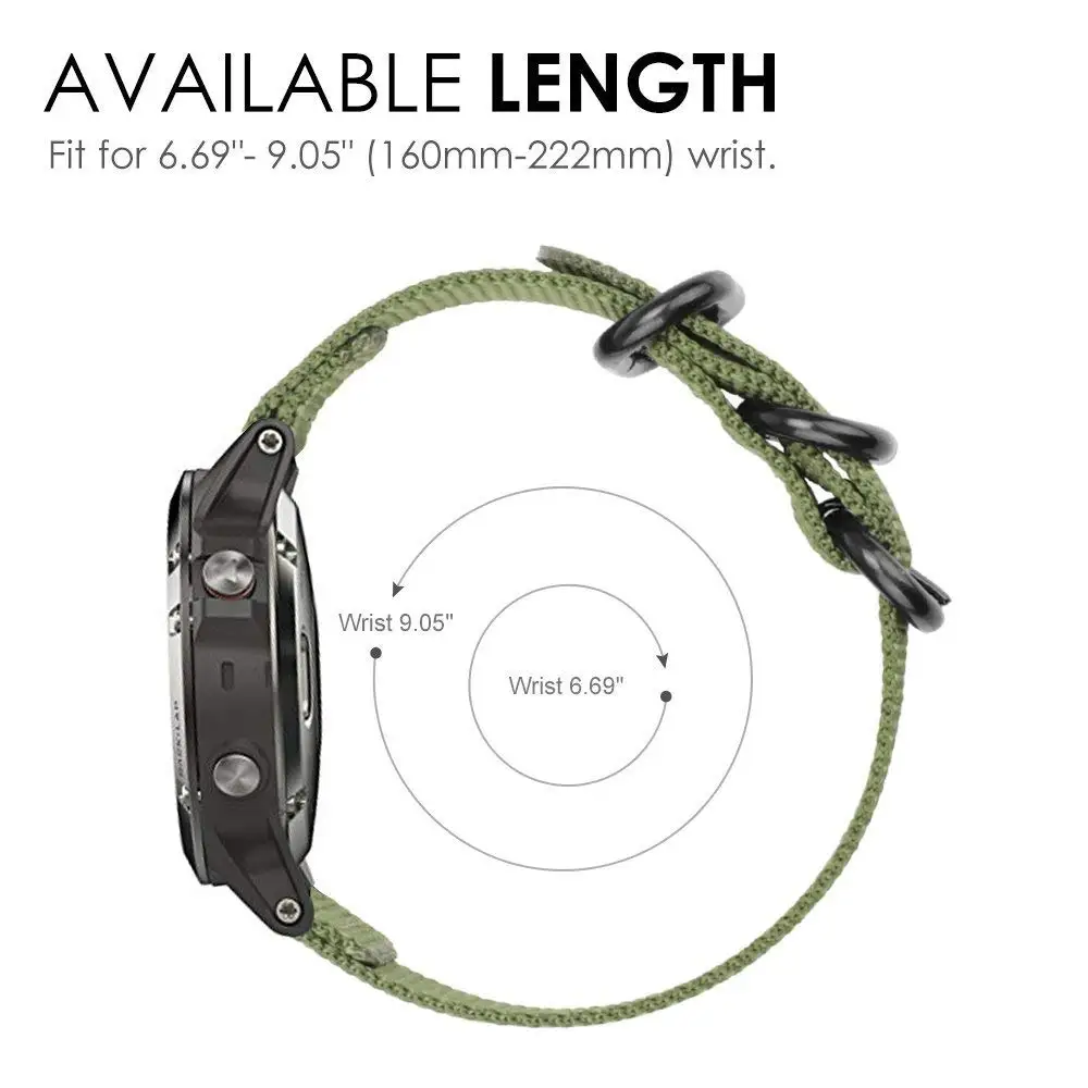 Imagem -04 - Premium Otan Cinta de Náilon Pulseira Relógio para Garmin Fenix Epix Instinto Marq Descida g1 Forerunner 935 945 Relógio Inteligente 22 mm