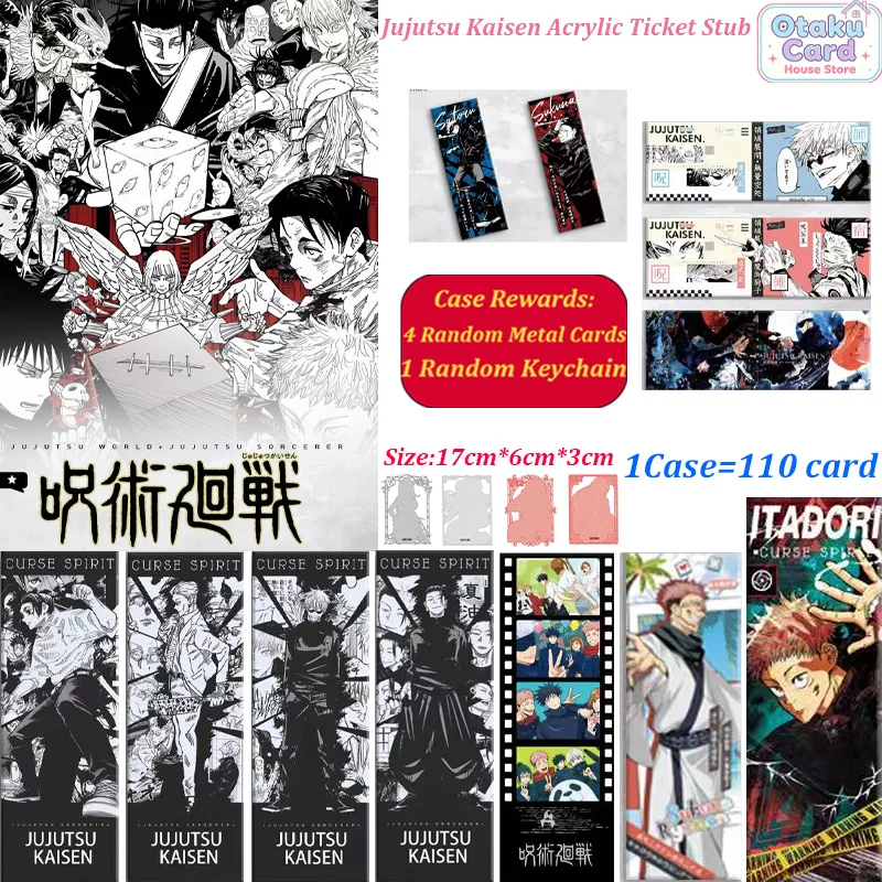 Jujutsu Kaisen Cards Acrylic Ticket Stubs Collectible Cards Anime Gojo Satoru Yuji Itadori Character Collection Card for Fans