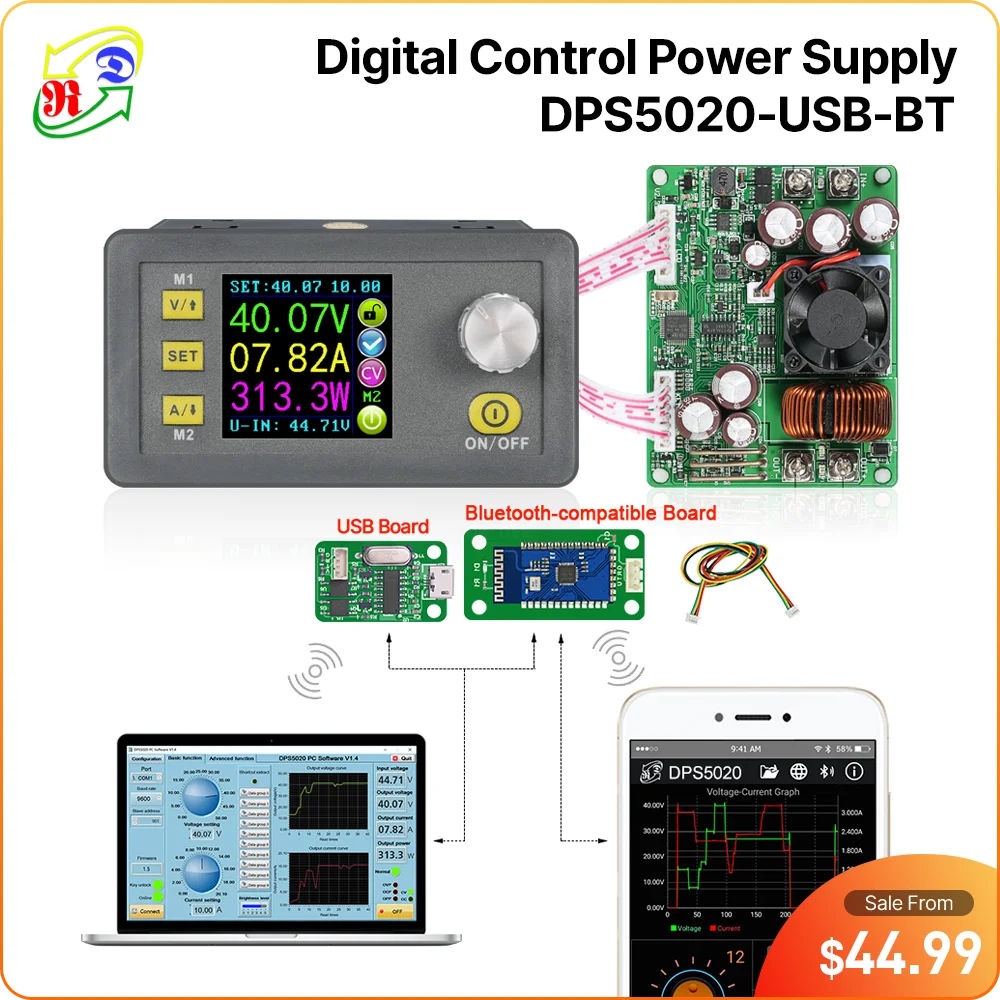 RD DPS5020 courant de tension constante DC banc de communication abaisseur alimentation cc convertisseur de tension buck 50V 20A