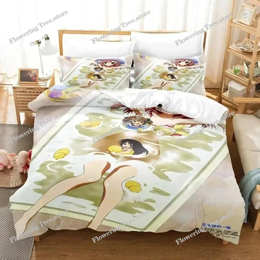 

Student Councils Discretion Bedding Set Boys Girls Twin Queen Size Seitokai no Ichizon Duvet Cover Pillowcase Bed Boys Adult