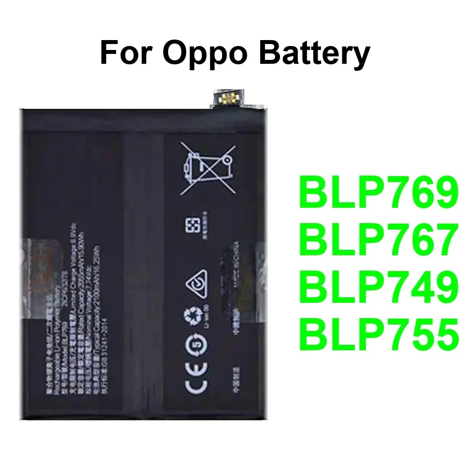 

Mobile Phone Battery Long Lasting BLP767 BLP749 BLP755 2000-4025Mah For Oppo K7 3 Find X2 Pro 5G Lite 2020 4G