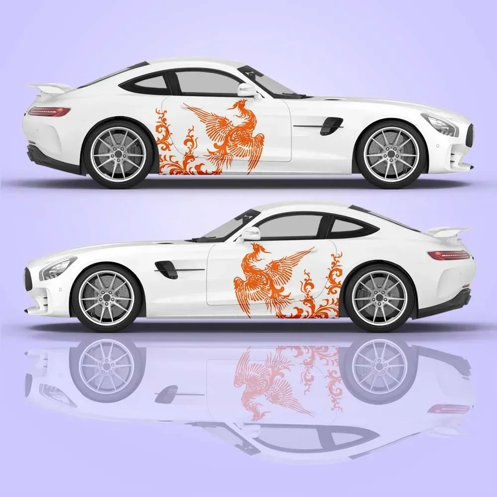 Abstract Animals Car Body Stickers Chinese Style Phoenix Vinyl Car Side Decal Sticker Universal PVC Car Sticker