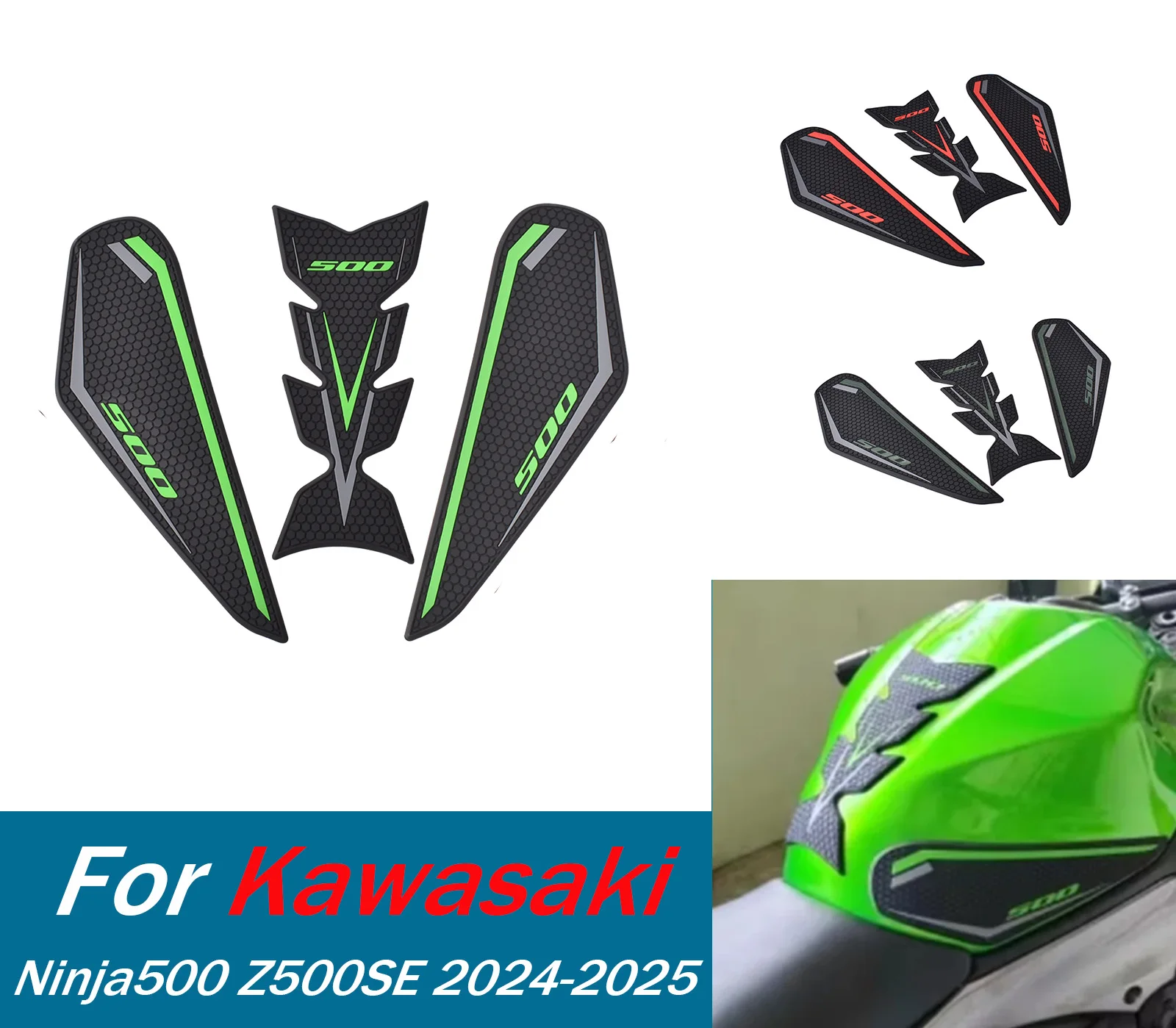 

Мотоциклетный бак, тяговая боковая накладка, газовое топливо, наколенник, наклейка для Kawasaki Ninja Z 500 SE 2024 2025, наклейки на мотоцикл, аксессуары