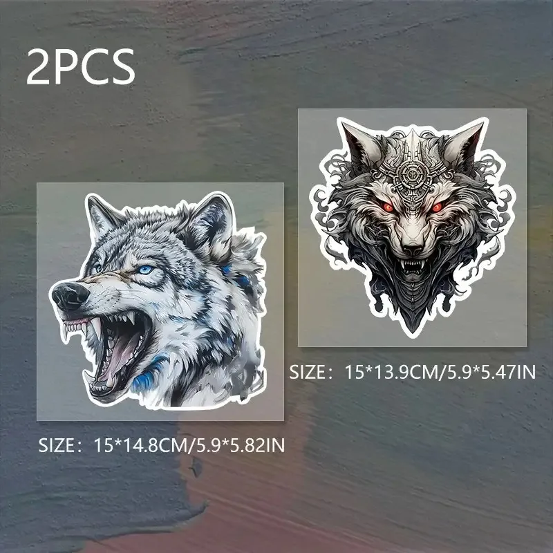 Pegatina de Vinilo 2D con Diseño de Lobo Rugiente, Resistente al Agua y a la Intemperie, para Autos, Camionetas, SUVs, Decoración de Carrocería
