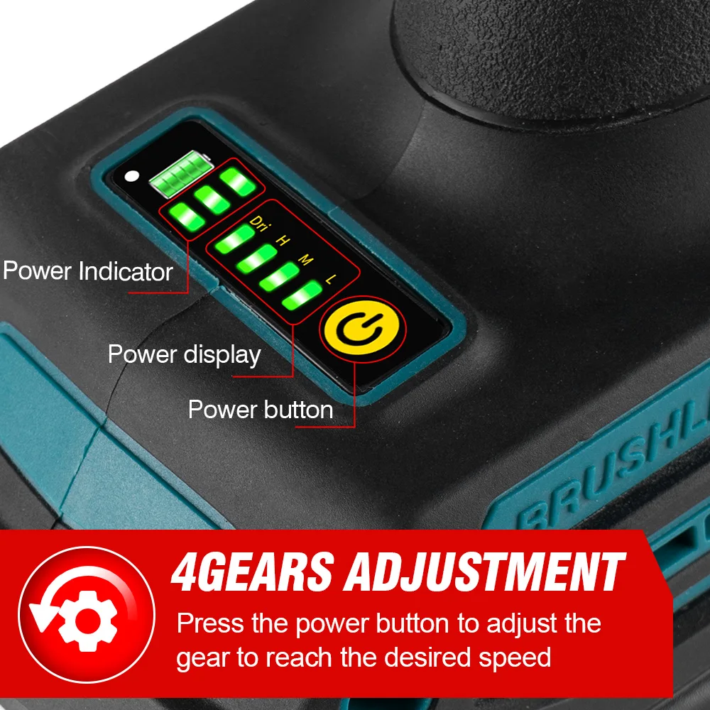 ONEVAN-Meuleuse électrique sans balais, 35000 tr/min, 2000W, 6mm, sans fil, vitesse variable, outils à distance pour batterie Makita 18V
