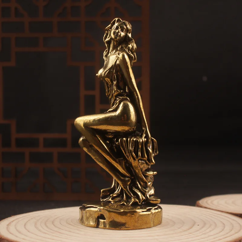brass beauty model ornaments Western classical sculpture office desktop decoration young lady collection crafts m700