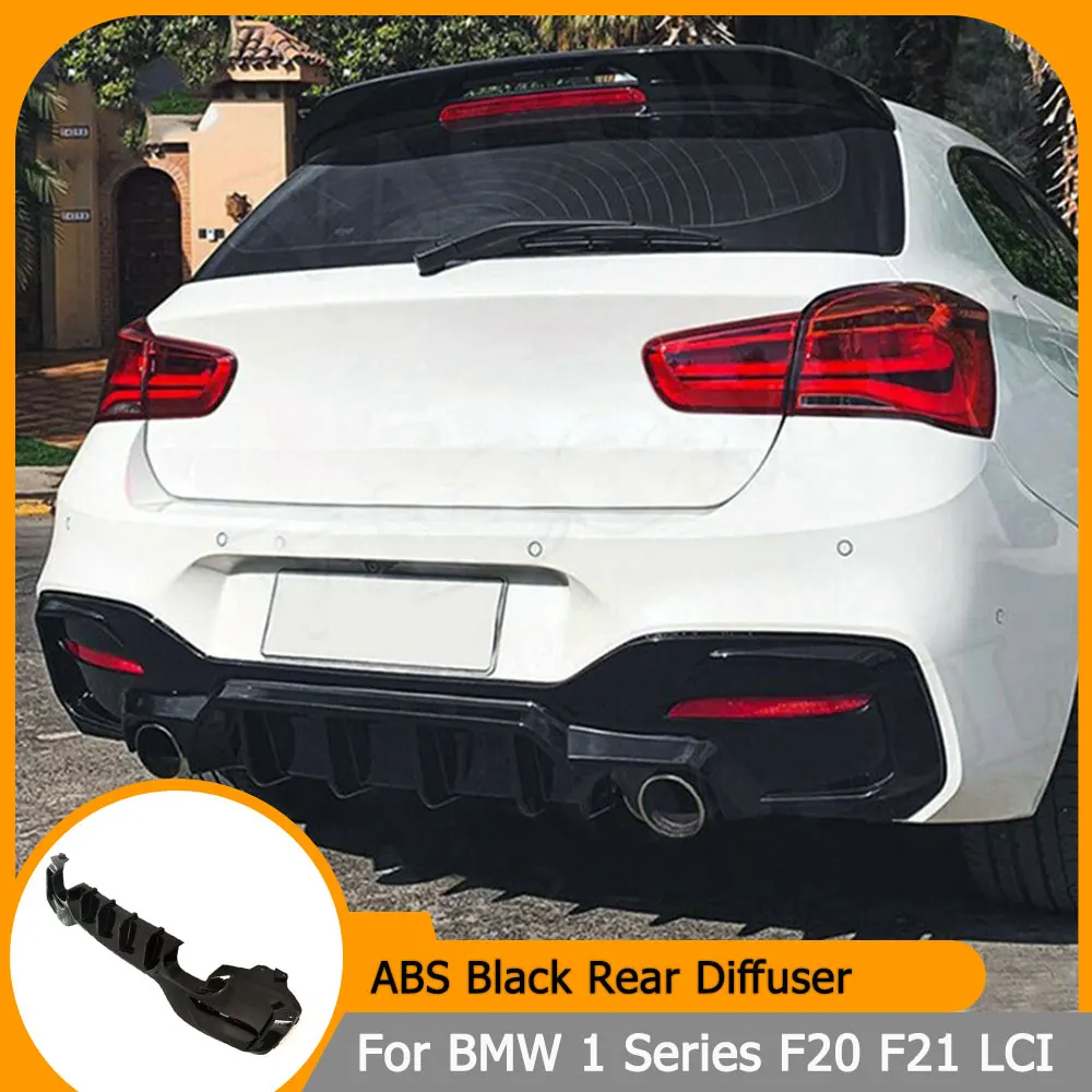

ABS Carbon Look Rear Bumper Diffuser Lip Spoiler for BMW 1 Series F20 F21 LCI M135i M140i 2015-2018 Rear Diffuser Gloss Black