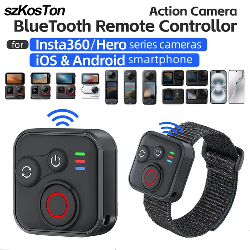 Imagen 2 del producto Control remoto Bluetooth para Insta360 Ace Pro 2 X5 ONE RS GoPro Hero 13 12 11 10 9 8 MAX Mini cámaras deportivas con iOS Android