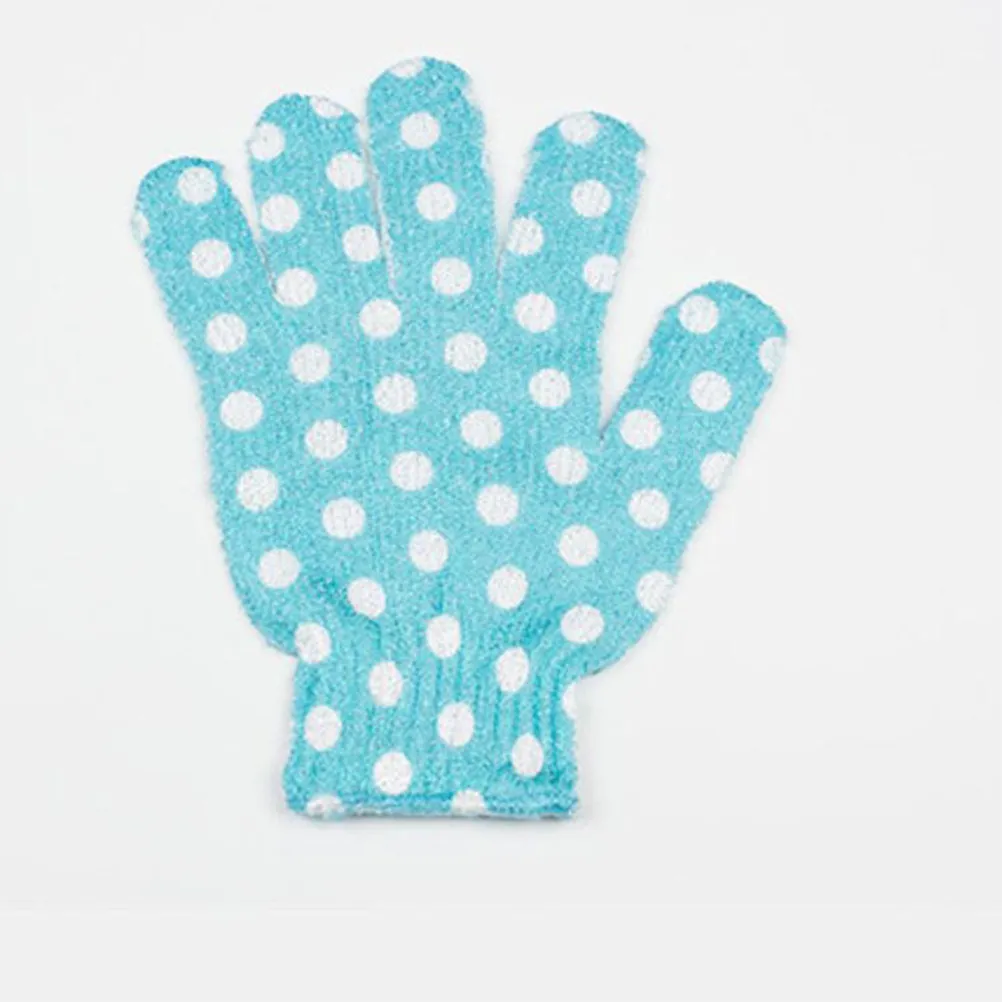 1Pair Nylon Five Finger Exfoliating Bath Gloves for Deep Cleansing Back Body Skin Scrub Smooth Radiant Shower Use Printed Design