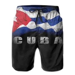 Cuban Flag 3d Print Cuba Swim Trunks Men Drawstring Quick Dry Street Beach Shorts Swimwear Bathing Suits Surf Board Shorts