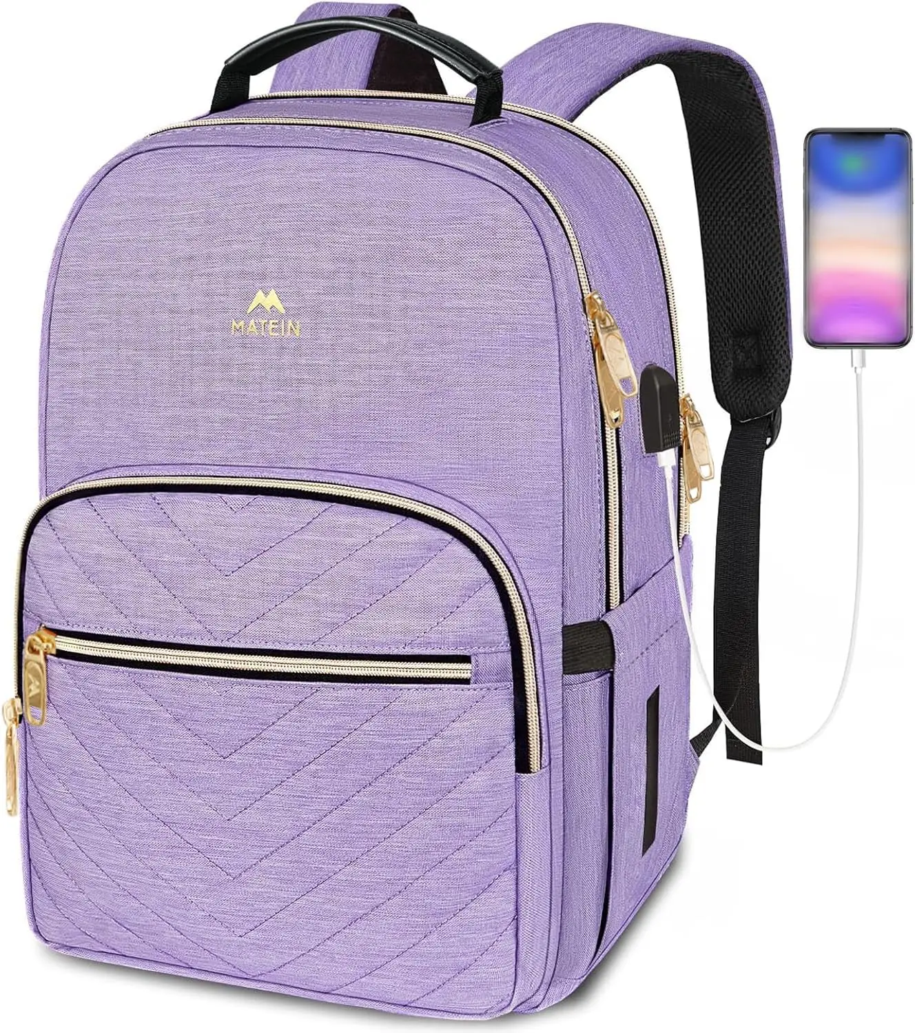 

Laptop Backpack for Women, 15.6 Inch Anti-Theft Water Resistant with USB Charging Port, Stylish Travel Computer Bag for