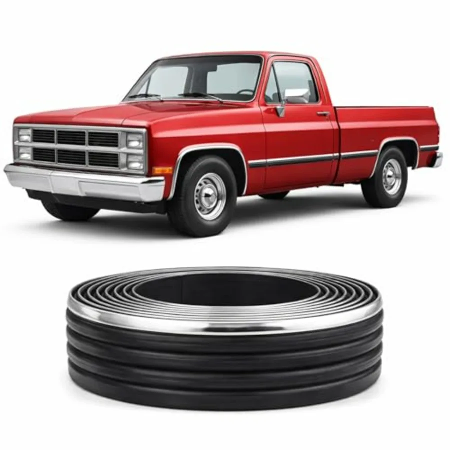 

Body Side Molding Chrome Trim 2.5 Tape-On Protective Strip for 19731987 Chevy C10 Trucks GMC Pickup Suburban - Automotive Exter