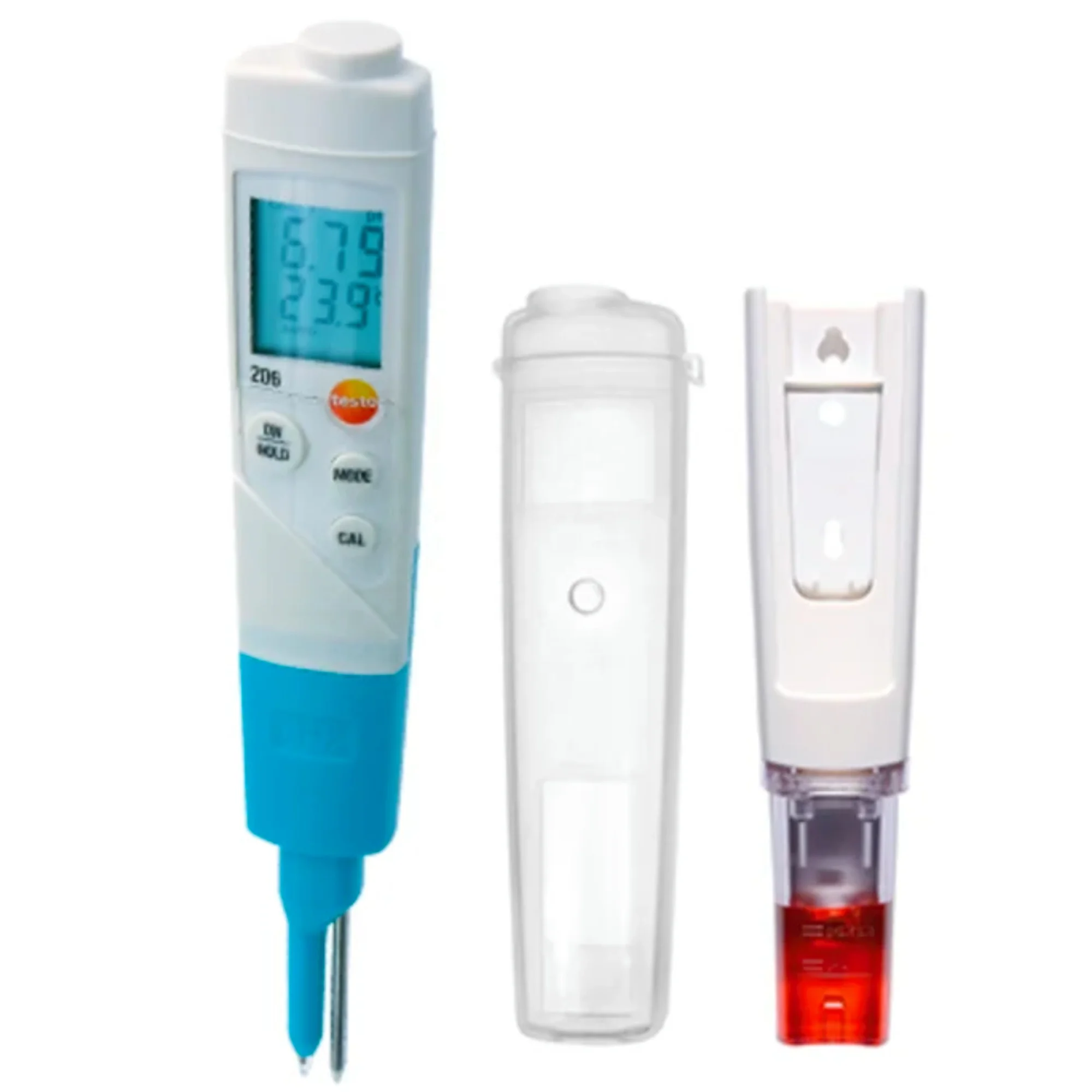 Testo 206-pH2 Pocket Size Digital PH Meter For Semi-solid, Cheese, Fruit, Pen Type Digital Ph Meter Testo 0563 2062