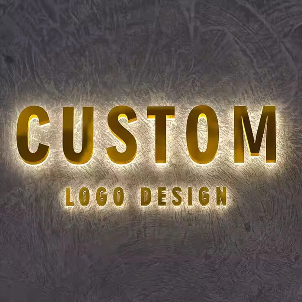 

Custom Business SignBoard Metal Backlit Company Sign Outdoor LED Logo Illuminated 3D Letters Advertising Business Lighting