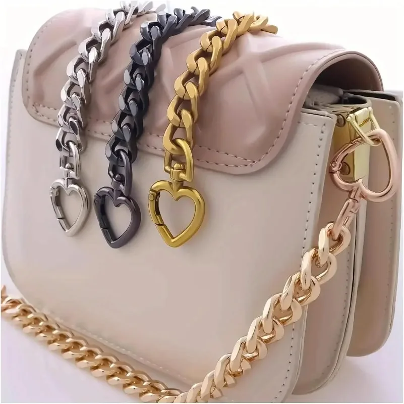 1/2 قطعة سلسلة محفظة معدنية حزام موسع شكل قلب محفظة سلسلة لسحر الإكسسوارات ، إطالة Crossbody حقائب الكتف حزام #1