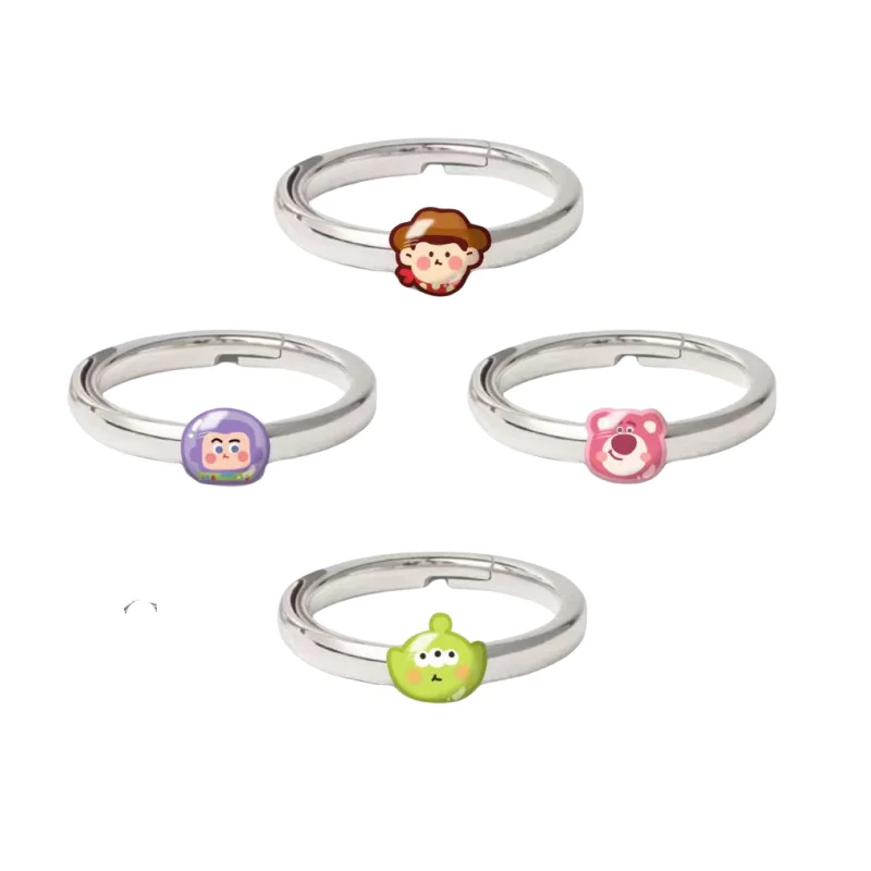 

Miniso Buzz Lightyear Lotso Alien Woody Adjustable Couple Ring Jewelry Accessories Cartoon Animation Original Peripheral Gifts