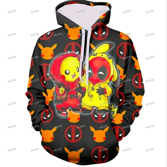 جديد مارفل ديدبول بيكاتشو البلوز الكرتون النساء الرجال البلوز القمم 2025 موضة جديدة زوجين هوديي البلوفرات #1