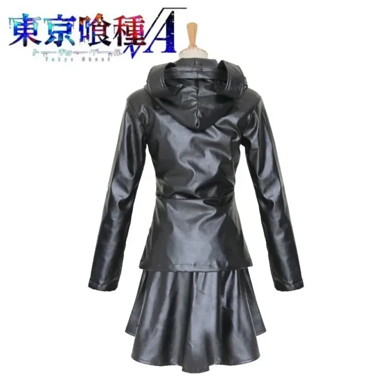 DY20 أنيمي توكا كيريشيما تأثيري ازياء فستان من الجلد الأسود شعر مستعار قناع مجموعة كاملة بولي Fight الزي الرسمي عطلة حفلة كرنفال فستان U