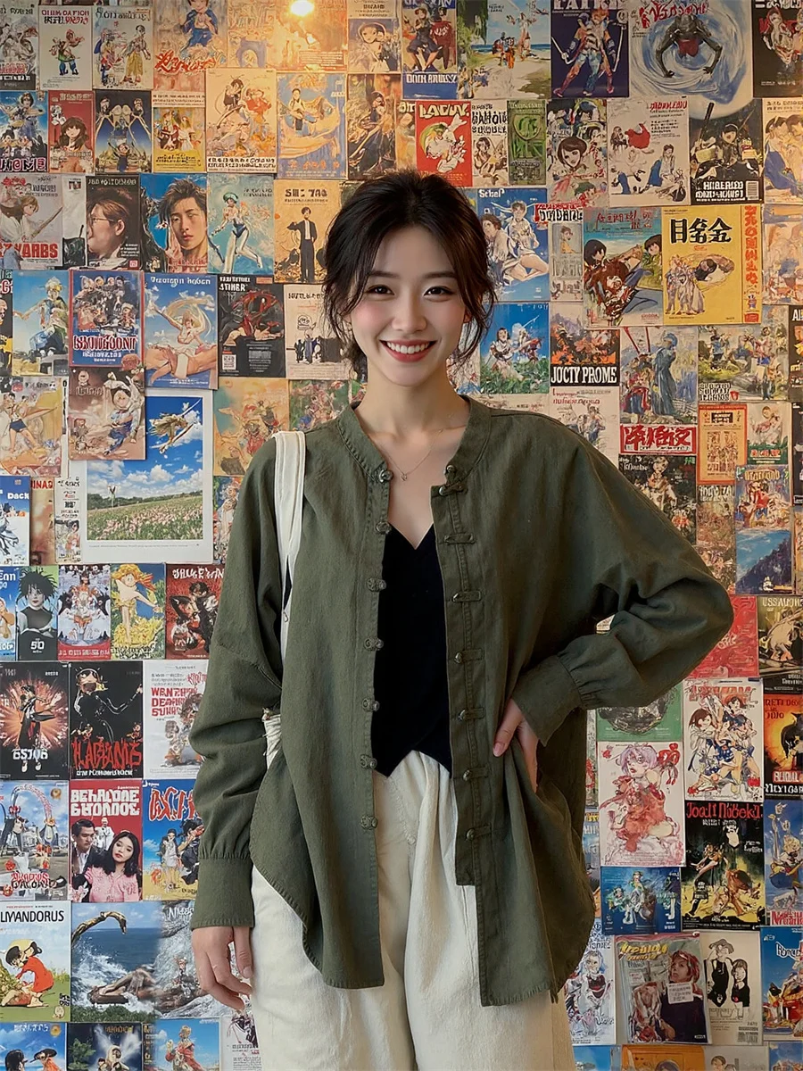 

Рубашки с длинным рукавом, женская рубашка большого размера с восточным воротником, легкая плиссированная блузка с воланами, классическая многослойная блузка в консервативном стиле