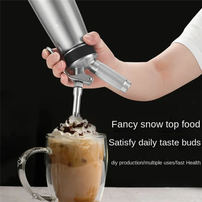 

ABWP-500Ml Stainless Steel Cream Foamer, Stainless Steel Cream Inlaid Vase Reusable For Baking