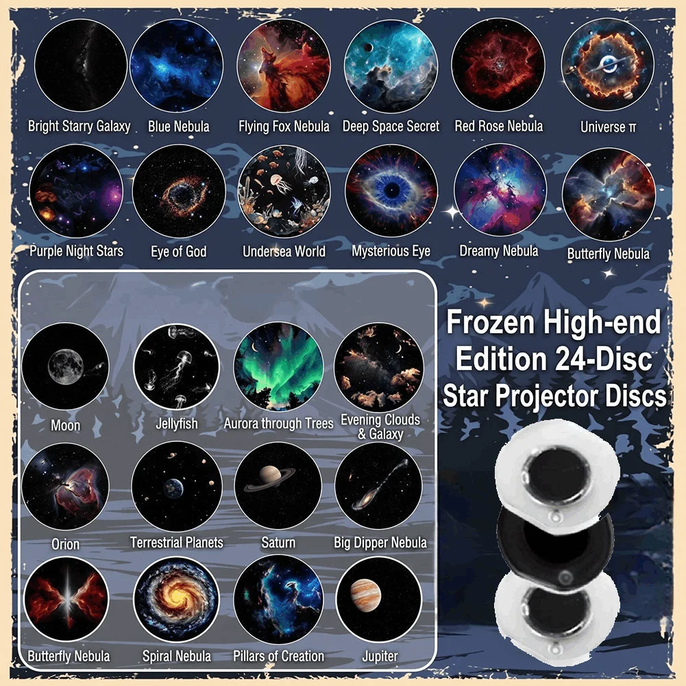 Starry Sky Projector Replacement Discs AR Anti-Reflective High Transmittance Projection Films Heat Resistant Galaxy Pattern Shee