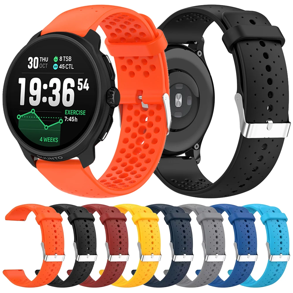 20 22 mm atmungsaktives Silikonarmband für Suunto Race 2 Armband für SUUNTO 9 PEAK PRO/5 PEAK/RACE RUN/OCEAN/VERTICAL/3 Sportbänder