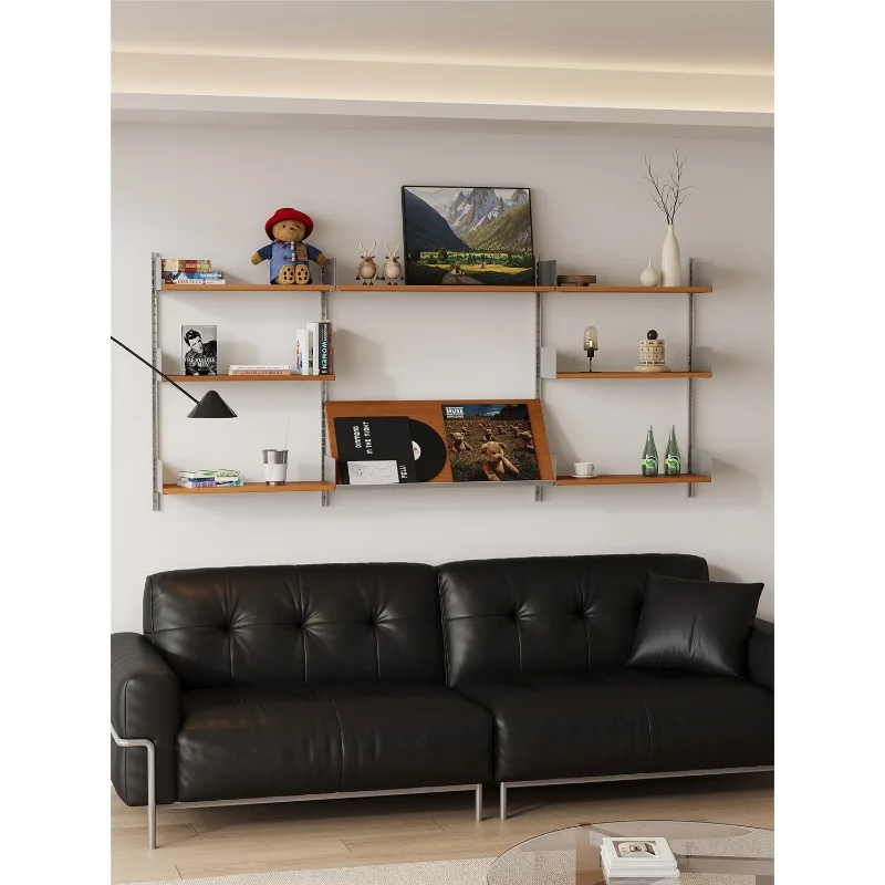 medieval wall suspension shelf, living room baffle display bookshelf, adjustable sofa rear storage rack