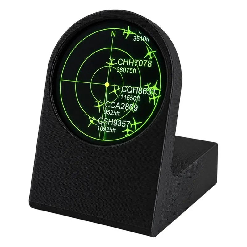 A08R~ Portable USB-C Live ADS-B Flight Tracker Gadget Sonar Grid Display 3D Printed Case Aviation Enthusiast Desk Decor Gift