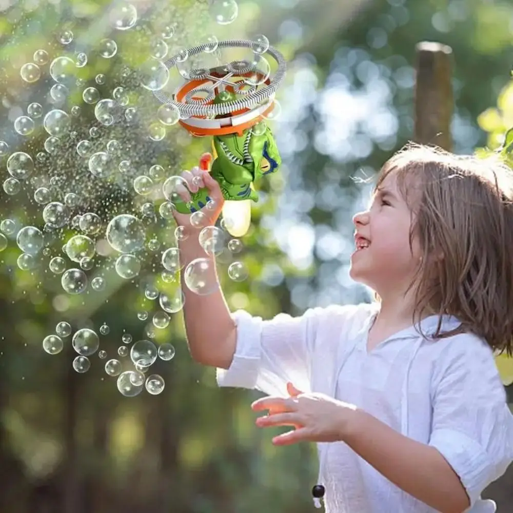 ABS Fan Dinosaur Bubble Machine Bubble Dinosaur Outdoor Toys Handheld Electric Dinosaur Bubble Machine Bubbles in Bubble
