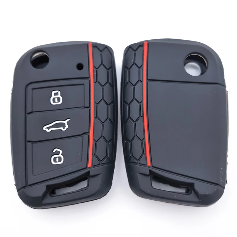 

Чехол для дистанционного ключа автомобиля, брелок для VW Golf 7 GTI POLO T-Cross Touran Tiguan Skoda Octavia Rapid Kodiaq Fabia Seat Ibiza Leon