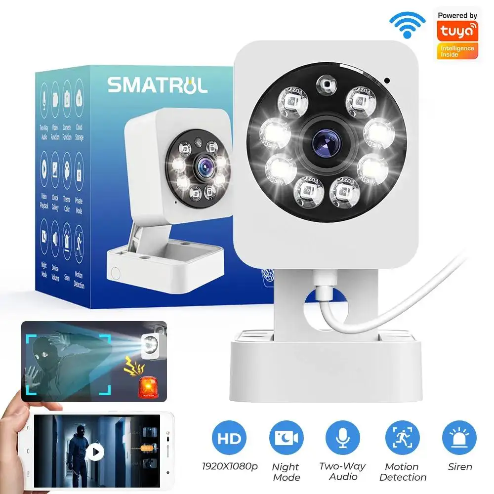 

Guudgo 1080p Indoor Home Security Camera with 32G Memory Card PIR Motion Detection WiFi CCTV Monitoring Camera