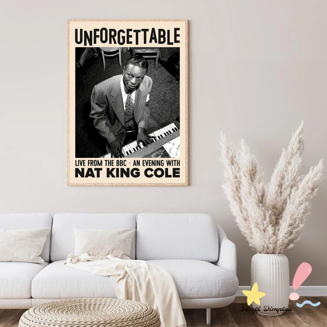 Nat King Cole Jazz Concert Music Star Poster Canvas Art Print Home Decoration Wall Painting ( No Frame )