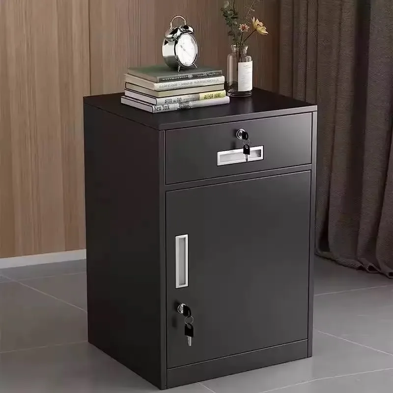 2026 New Modern Small Steel Desk Filing Cabinet Lockable Drawers One Door Fireproof Antirust Office Furniture Home School