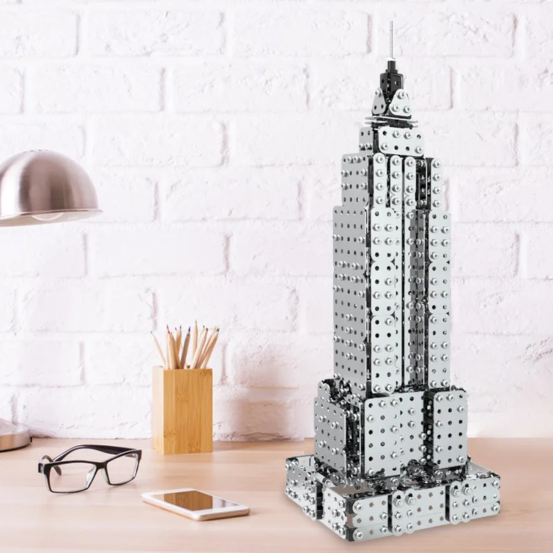 791PCS Assemble Toy Boy Intelligence Adult Metal Tower High Difficulty Building 3D Three-dimensional Assembly Manual Large Model