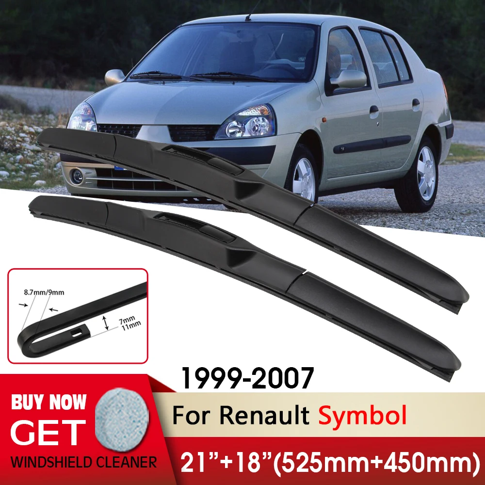 

Car Wiper Front Wiper Blades 21"+18" For Renault Symbol 1999-2007 Fit U Hook Arm Windshield Windscreen Front Window