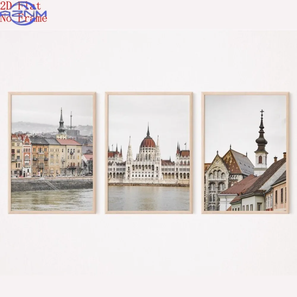 [3pcs  No Frame Canvas Painting] Budapest Poster Set of 3 Art Pieces, Budapest Hungary Wall Art, Magyarország Travel Photos, C