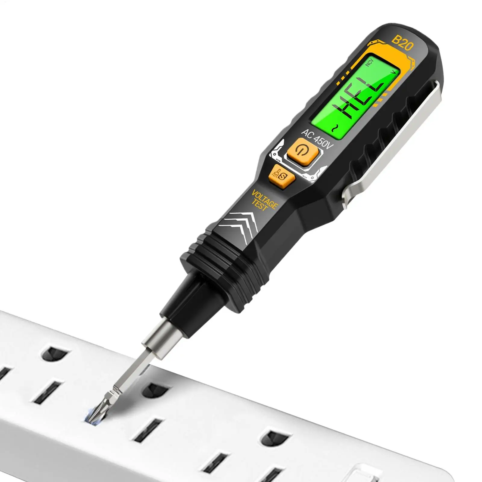 

Voltage Tester Double-Head Electricity Tester Pen Auto-Ranging Measuring Tool With LED Light High-Accuracy Circuit Breaker