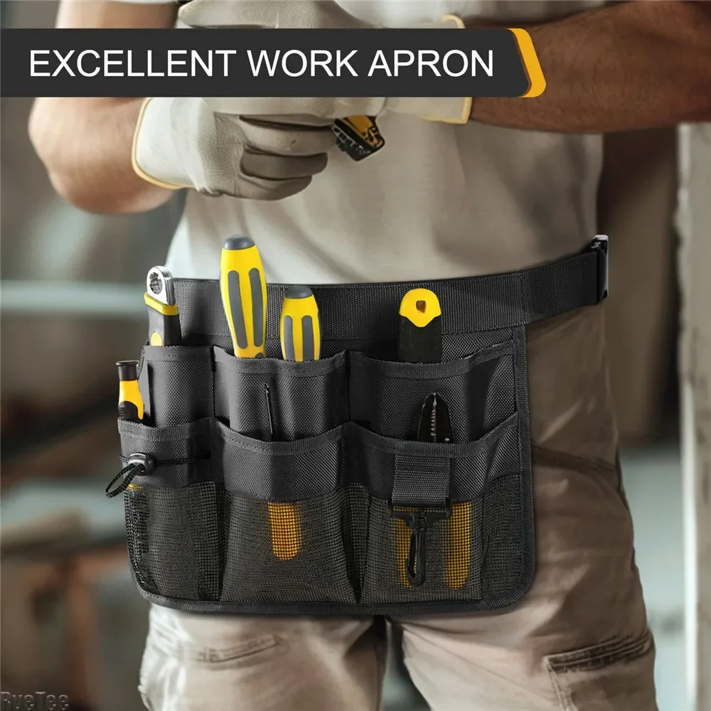 Man Gift New 1680D Tool Waist Bag 6 Pockets Tool Pouch with Belt for Electrician Dustman Worker