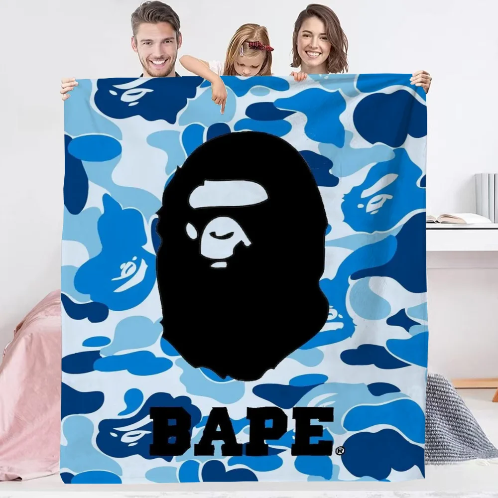 BAPE Logo Summer Blanket Bed Decorative Blankets for Sofa Throw Blanket King Size Luxury Blankets & Throws Home Interior Nap Fur